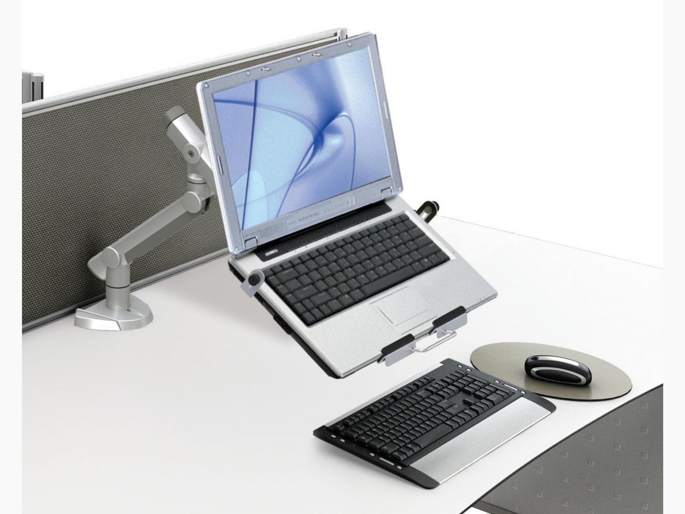 EECG-202/302 Butterfly Series Single Monitor Arm - Clamp or Grommet Mount (Two Extension Arms)